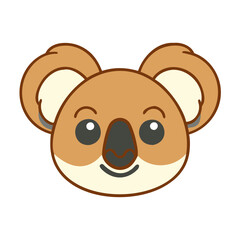 Cute Cartoon Koala Bear Face vector