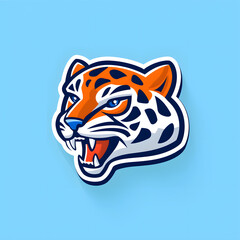 Simple leopard head illustration. Leopard head badge emblem logo icon isolated on white