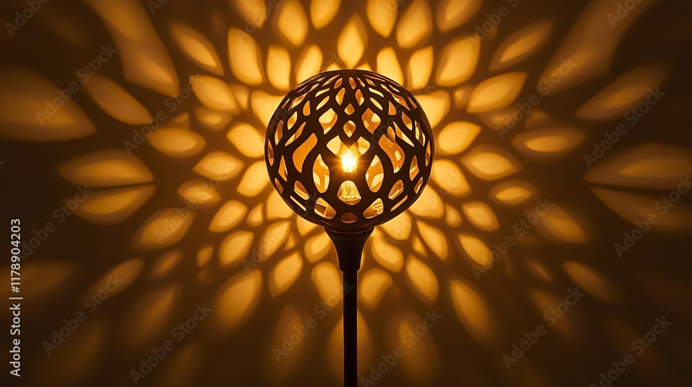 Poster this stunning lamp features a unique design that casts intricate floral shadows, creating a warm and