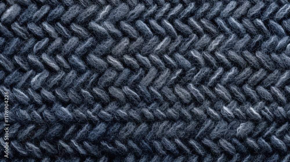 Aufkleber close-up view of black and gray textile texture with herringbone pattern for fabric design, backgrou