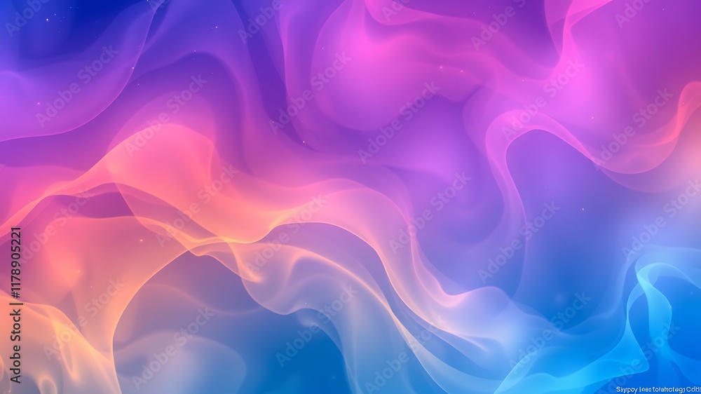 Wall mural dreamy abstract background with flowing pastel colors and subtle sparkle, perfect for website banner