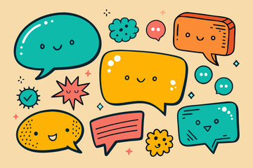 set of speech bubbles