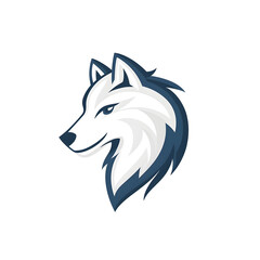 Naklejka premium Simple wolf head illustration. Wolf head badge emblem logo icon isolated on white