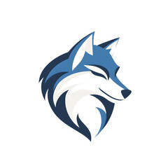 Simple wolf head illustration. Wolf head badge emblem logo icon isolated on white