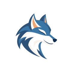 Simple wolf head illustration. Wolf head badge emblem logo icon isolated on white