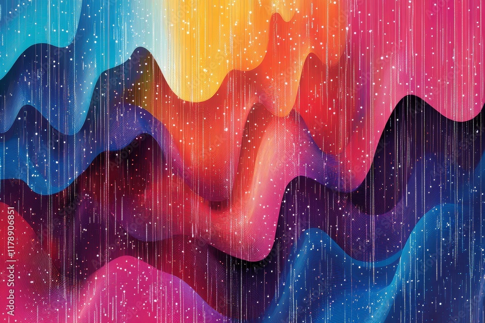 Aufkleber experience a vibrant abstract backdrop featuring colorful waves and flowing light effects. perfect f