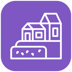 Coastal Village vector icon illustration of Coastline iconset.