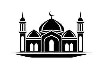 mosque vector illustration black