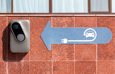Electric Vehicle Charging Station. Charge Point for Electro Car
