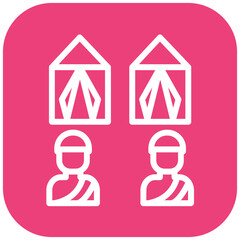 Muzdalifah vector icon illustration of Hajj Pilgrimage iconset.