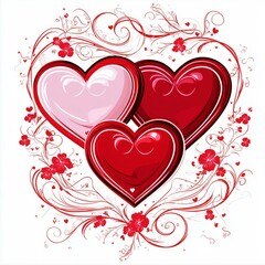 Valentine's Day Celebration of Romantic Hearts Love Garden Digital Art Whimsical Style Colorful Design