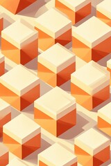 Obraz premium A vibrant abstract pattern featuring 3D cubes in warm orange and cream tones, perfect for modern design projects.