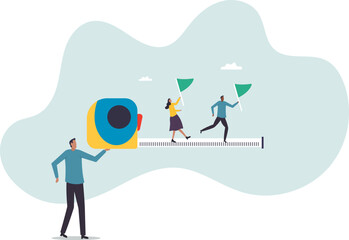 Measure employee performance, evaluation or assessment, staff improvement or success level, appraisal,business concept.flat character.