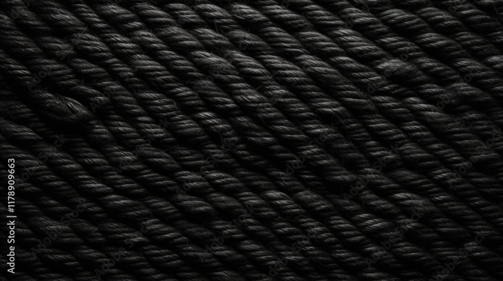 Poster black hemp rope texture with wale pattern on background for use in various design projects and artis
