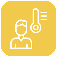 Feverish Thermometer vector icon illustration of Infectious Diseases iconset.