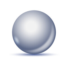 Glass silver ball with shadow
