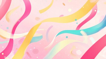 42.A celebratory banner design with a combination of soft pastel colors and bold text, featuring diverse cancer awareness ribbons and an inclusive theme of support and care.
