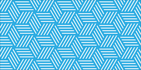 Vector geometric diagonal fabric waves seamless line texture. Seamless pattern Abstract geometric with stripes. Blue mesh background ornament. 	
