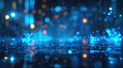 Fototapeta premium Lightning's abstract streaks light up the sky. Thunder rolls, signaling the storm's intensity.