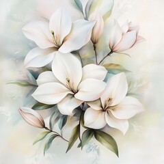 Obraz premium Elegant White Lilies in Bloom