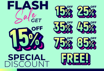 Special discount get off, Flat design