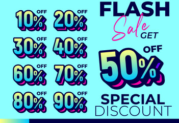 Special discount get off, Flat design