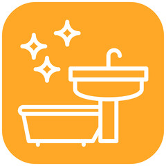 Cleaning Bathroom vector icon illustration of Cleaning and Dusting iconset.