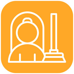 Maid vector icon illustration of Cleaning and Dusting iconset.
