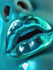 Close-up metal lips