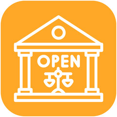 Open Court vector icon illustration of Law & Legislation iconset.