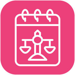 Court Date vector icon illustration of Law & Legislation iconset.