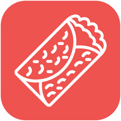 Chimichanga vector icon illustration of Street Food iconset.