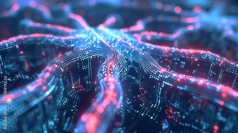 Poster an abstract rendering of a digital data stream.