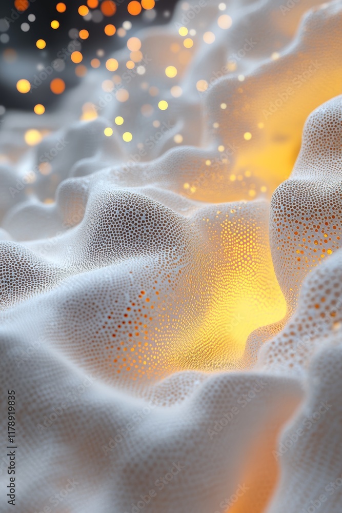 Poster explore an abstract graphic representation showcasing intricate data connections within a realistic 