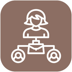 Employer Female vector icon illustration of Business Training iconset.