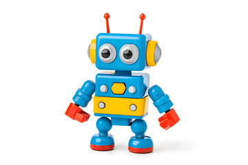 Fototapeta premium Vintage classic toy robot, isolated on white background
