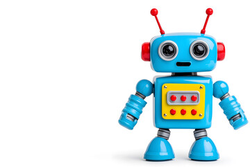 Naklejka premium Vintage classic toy robot, isolated on white background