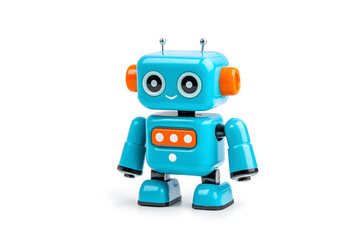 Vintage classic toy robot, isolated on white background