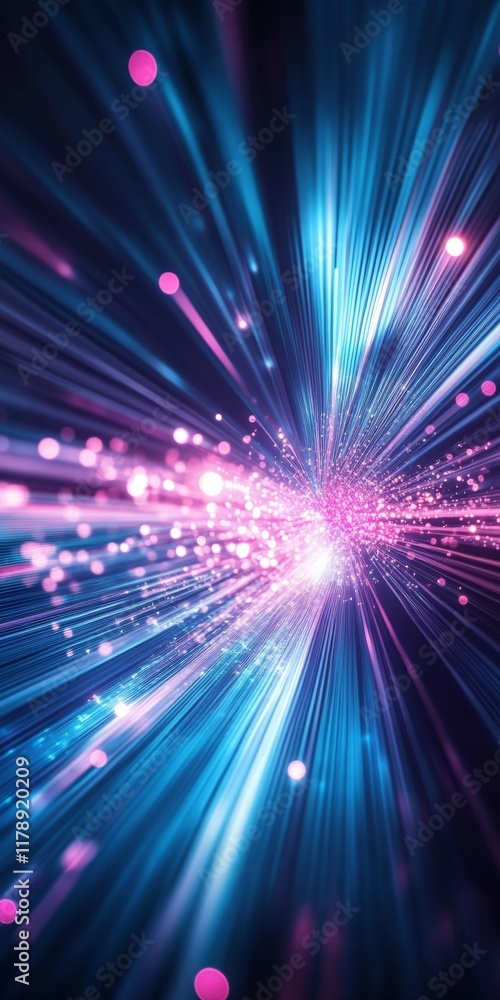 Poster this captivating abstract image showcases vibrant light rays representing inventive ideas in motion.