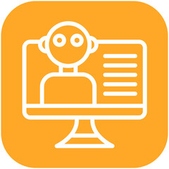 Virtual Assistant vector icon illustration of Gig Economy iconset.