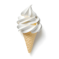 White whipped cream or ice cream swirl isolated on white