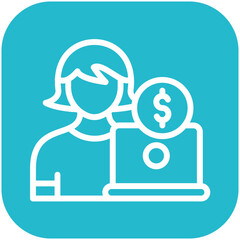 Freelancer Female vector icon illustration of Gig Economy iconset.