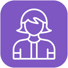 Teenager Female vector icon illustration of Generation Gap iconset.