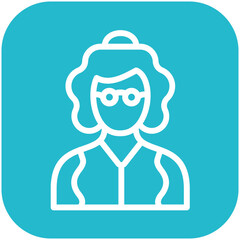 Elderly Woman vector icon illustration of Generation Gap iconset.
