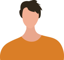 Minimalist Flat Vector Illustration of Faceless Young Man