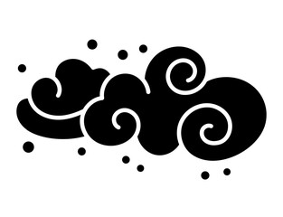 Oriental clouds flat icon. Chinese korean japanese cloud element collection. Decorative element oriental graphic isolated vector illustration. Asian traditional ornaments.