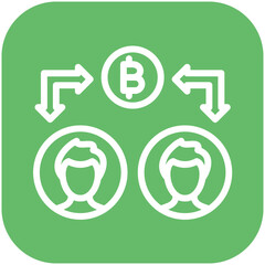 Peer To Peer vector icon illustration of Cryptocurrency iconset.