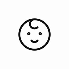 baby happy face icon vector sign