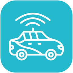Self Driving Car vector icon illustration of Robotics iconset.