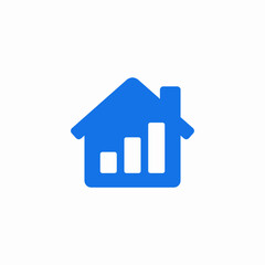 Real estate market growth icon vector sign
